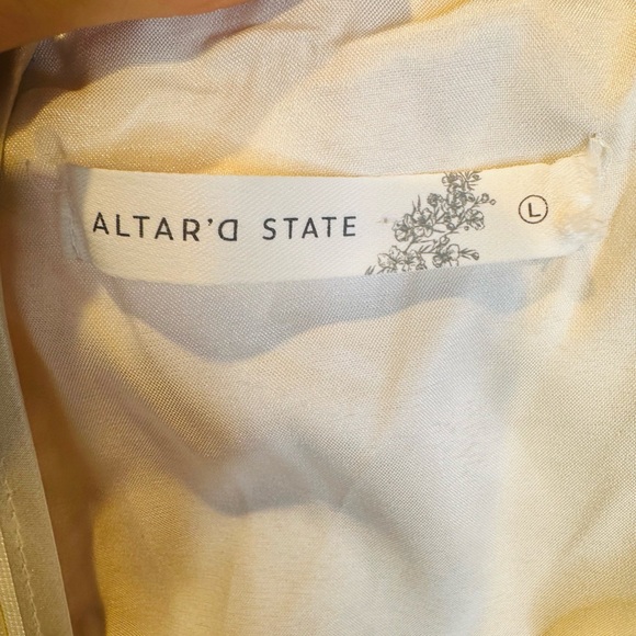 Altard State Whitley Seamed Floral Puff Sleeve Dress Size Large - Picture 7 of 8